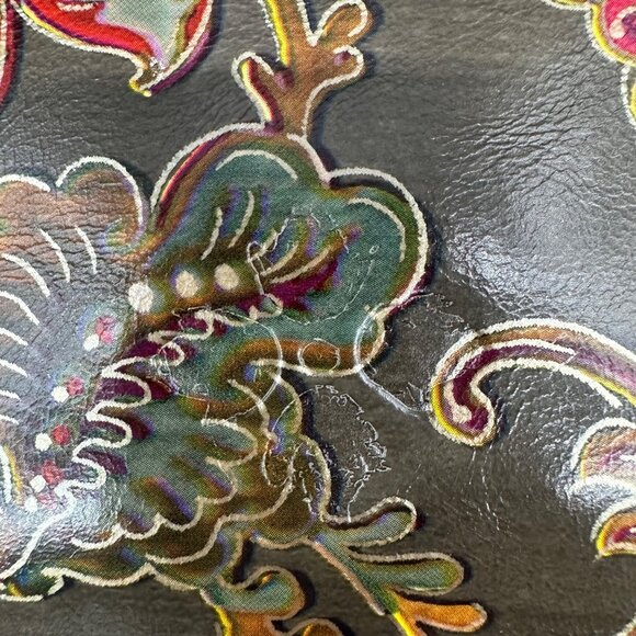 Patricia Nash Floral Leather Shoulder Bag Adjustable Strap Gray Red Crossbody - Picture 7 of 13